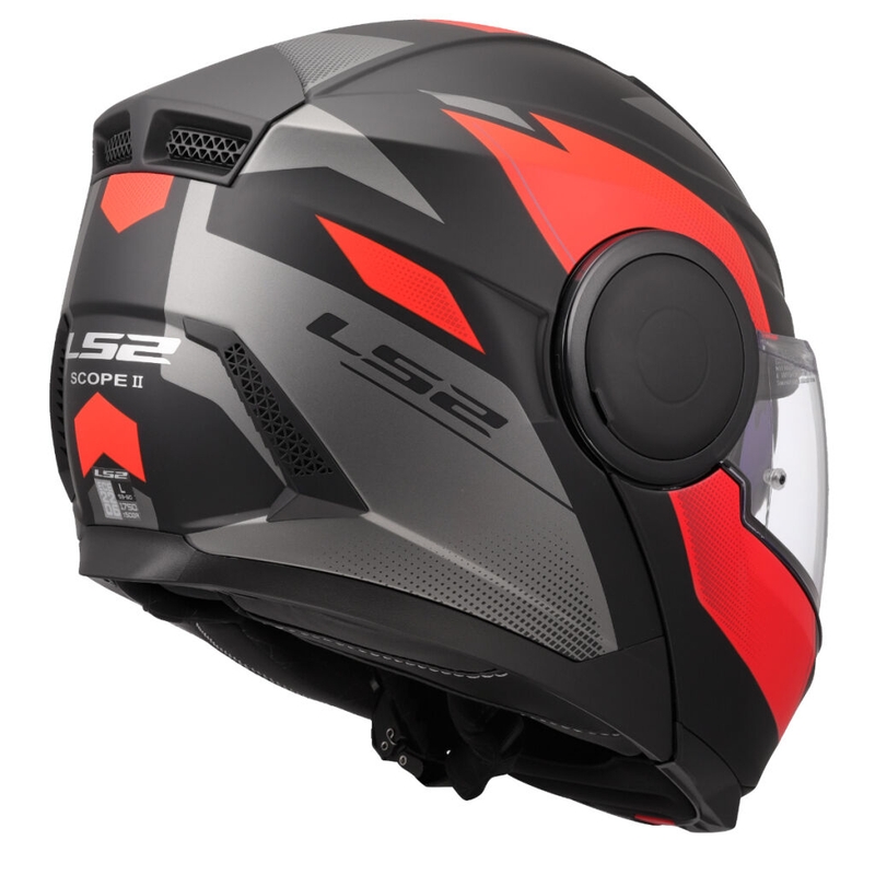 Casco moto modulare LS2 FF902 Scope II Duria nero-rosso