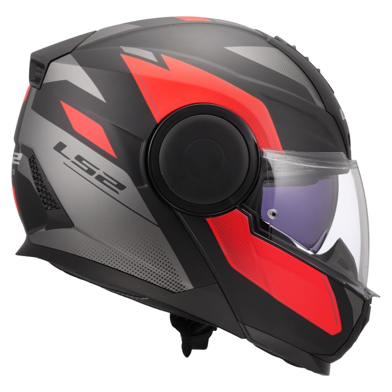 Casco moto modulare LS2 FF902 Scope II Duria nero-rosso