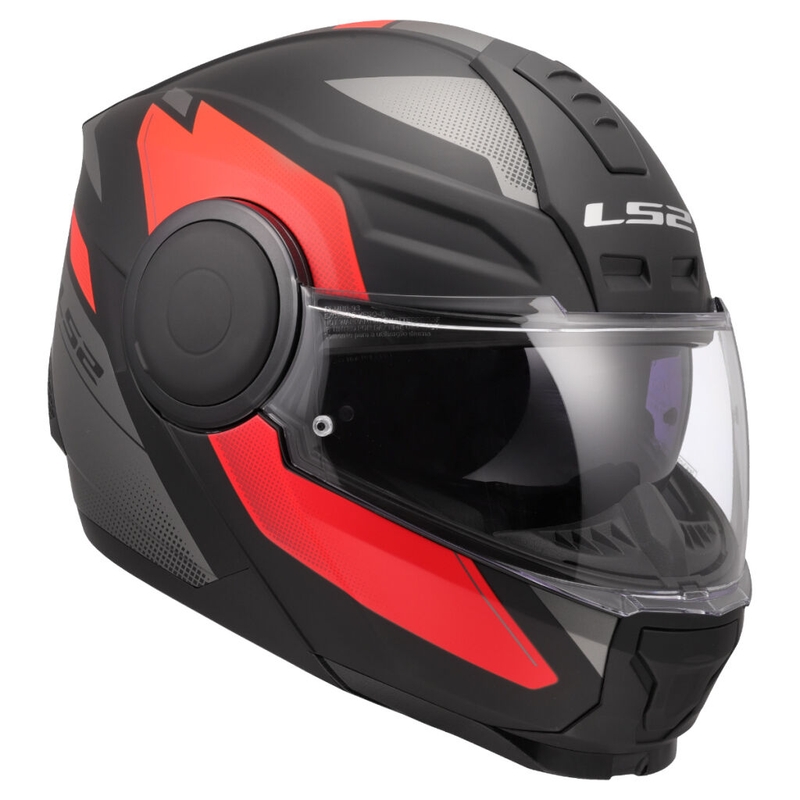 Casco moto modulare LS2 FF902 Scope II Duria nero-rosso