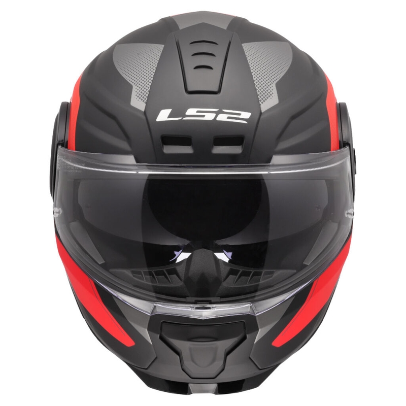 Casco moto modulare LS2 FF902 Scope II Duria nero-rosso