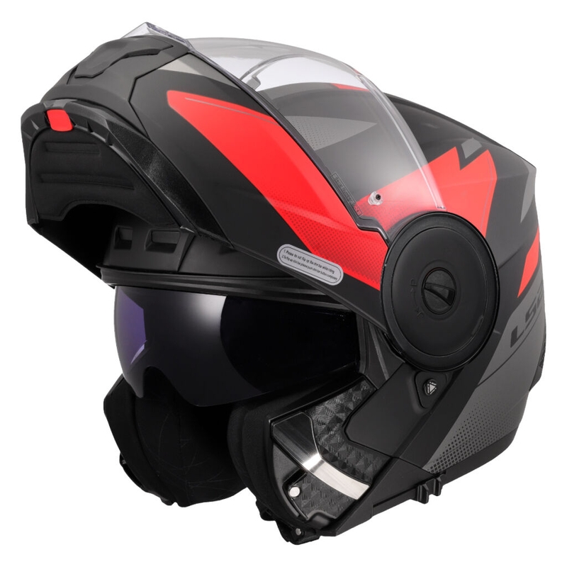 Casco moto modulare LS2 FF902 Scope II Duria nero-rosso