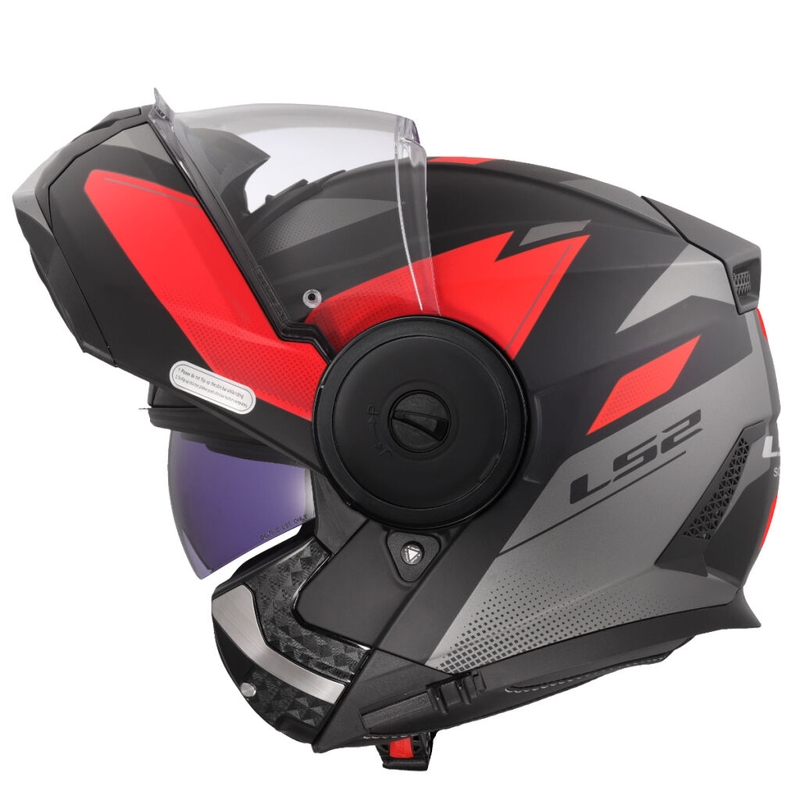 Casco moto modulare LS2 FF902 Scope II Duria nero-rosso