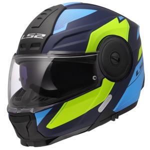 Casco moto modulare LS2 FF902 Scope II Duria blu-giallo fluo