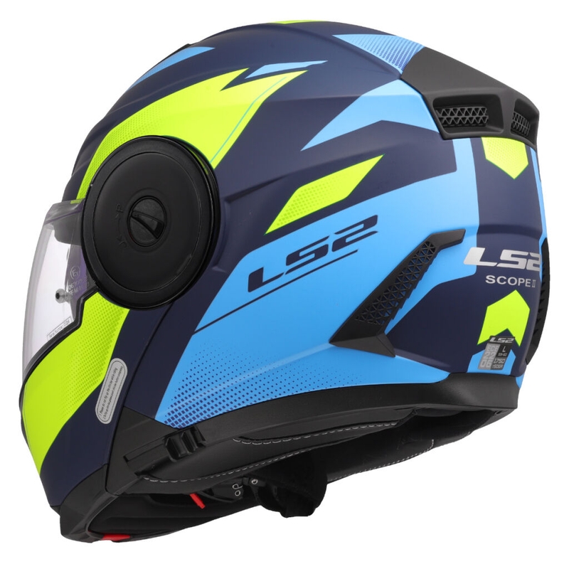 Casco moto modulare LS2 FF902 Scope II Duria blu-giallo fluo