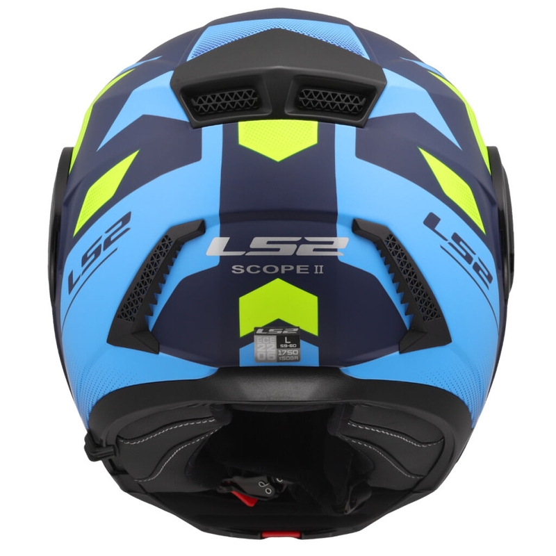 Casco moto modulare LS2 FF902 Scope II Duria blu-giallo fluo