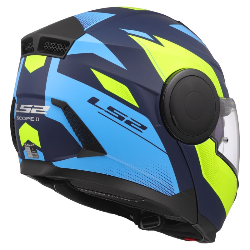 Casco moto modulare LS2 FF902 Scope II Duria blu-giallo fluo