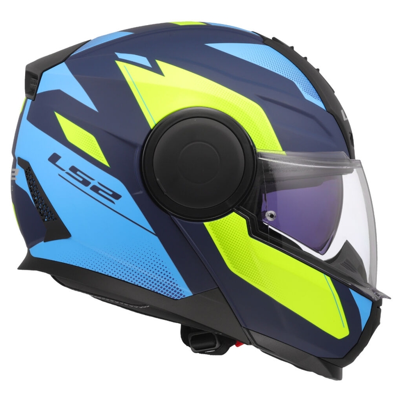 Casco moto modulare LS2 FF902 Scope II Duria blu-giallo fluo