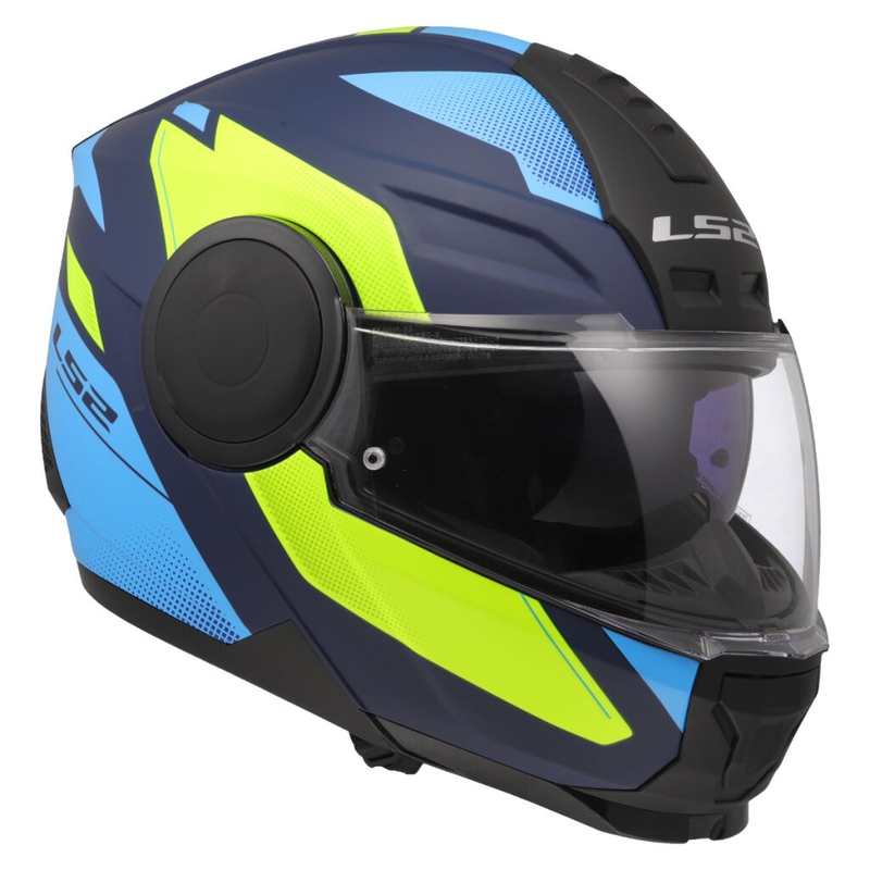 Casco moto modulare LS2 FF902 Scope II Duria blu-giallo fluo