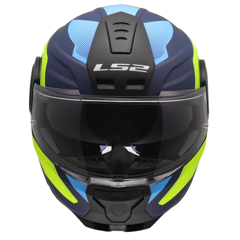 Casco moto modulare LS2 FF902 Scope II Duria blu-giallo fluo