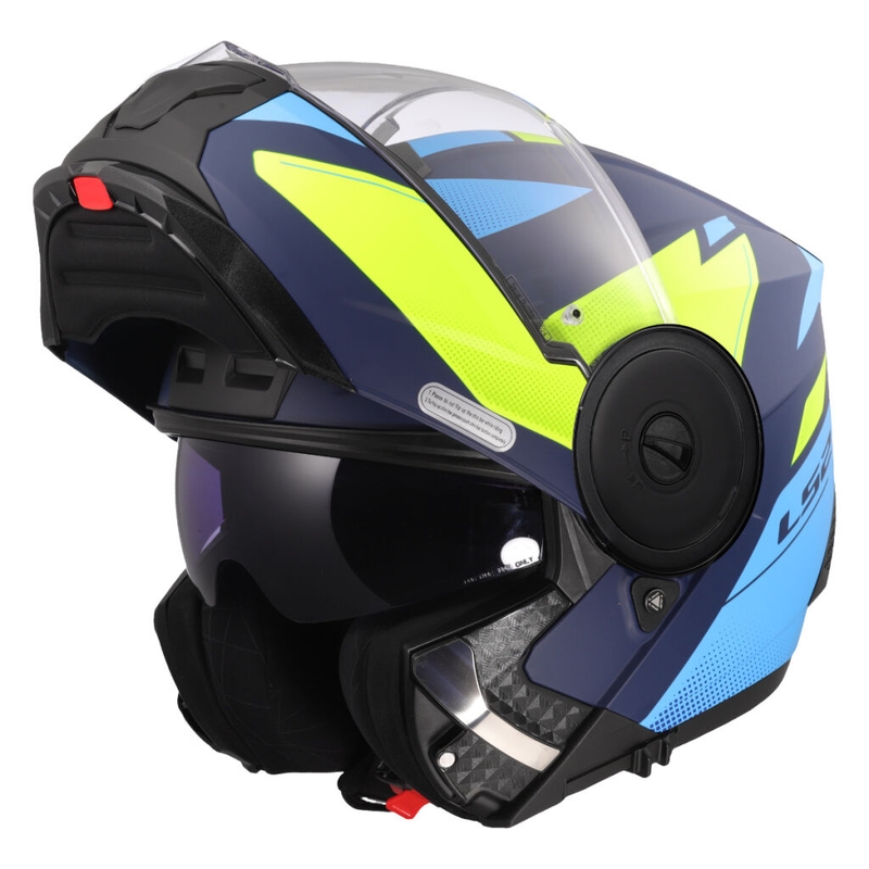 Casco moto modulare LS2 FF902 Scope II Duria blu-giallo fluo
