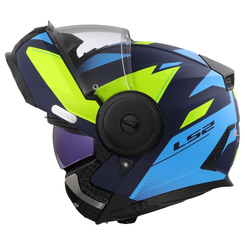Casco moto modulare LS2 FF902 Scope II Duria blu-giallo fluo