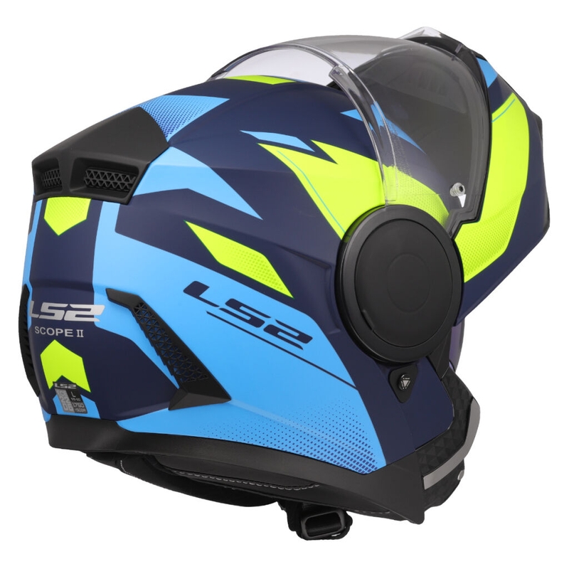 Casco moto modulare LS2 FF902 Scope II Duria blu-giallo fluo