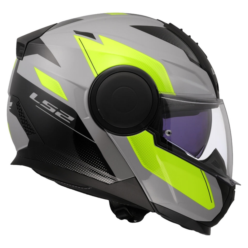 Casco moto modulare LS2 FF902 Scope II Duria grigio-giallo fluo