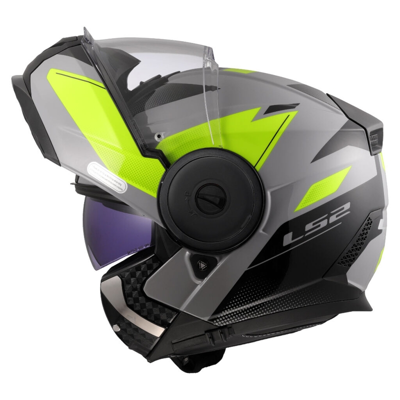Casco moto modulare LS2 FF902 Scope II Duria grigio-giallo fluo