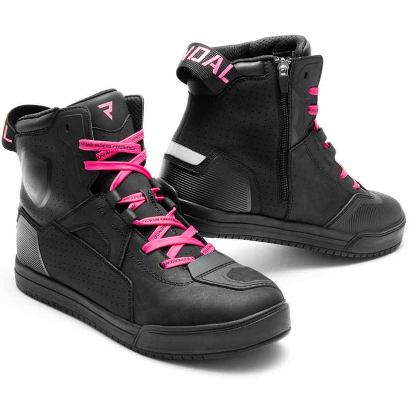 Stivali da moto da donna Rebelhorn Vandal II nero-rosa