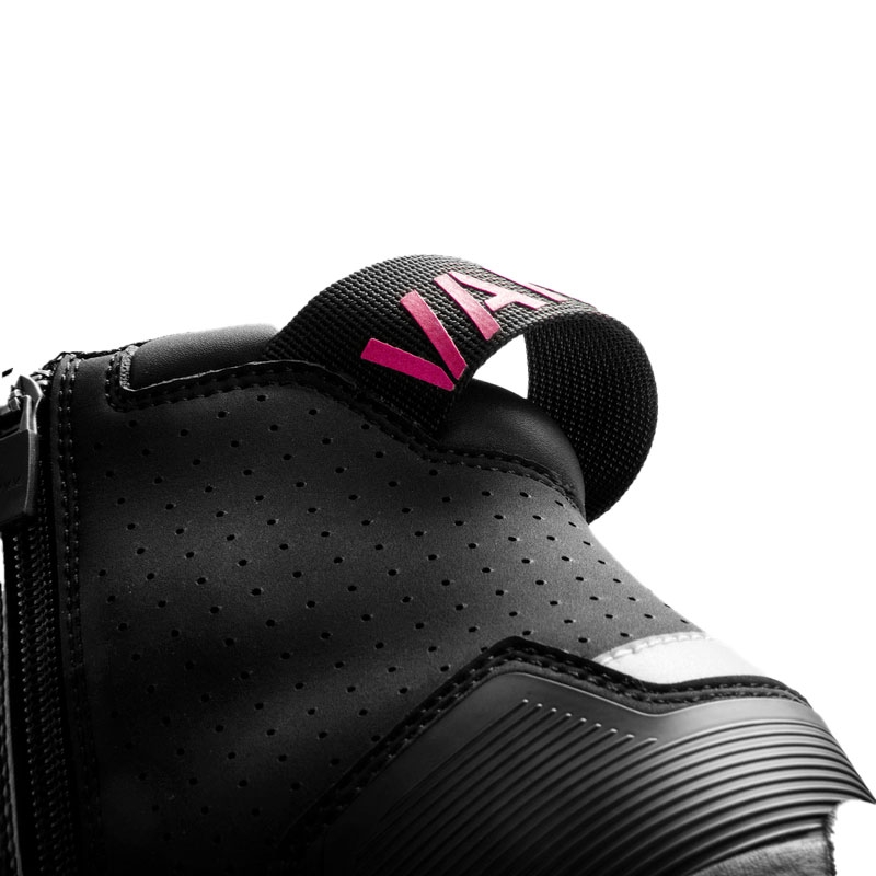 Stivali da moto da donna Rebelhorn Vandal II nero-rosa