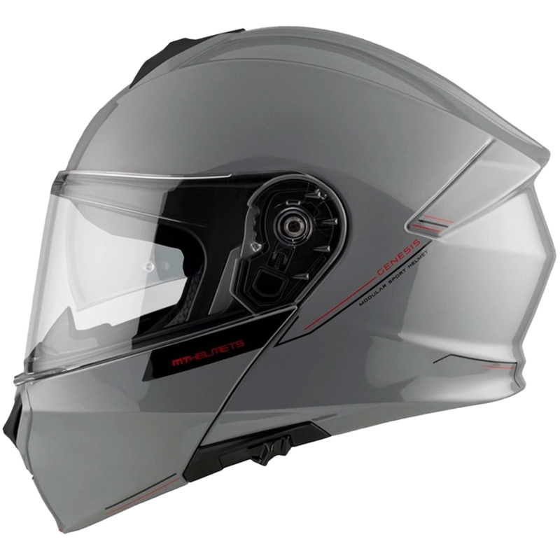 Casco da moto modulare MT Genesis SV Solid A12 grigio lucido