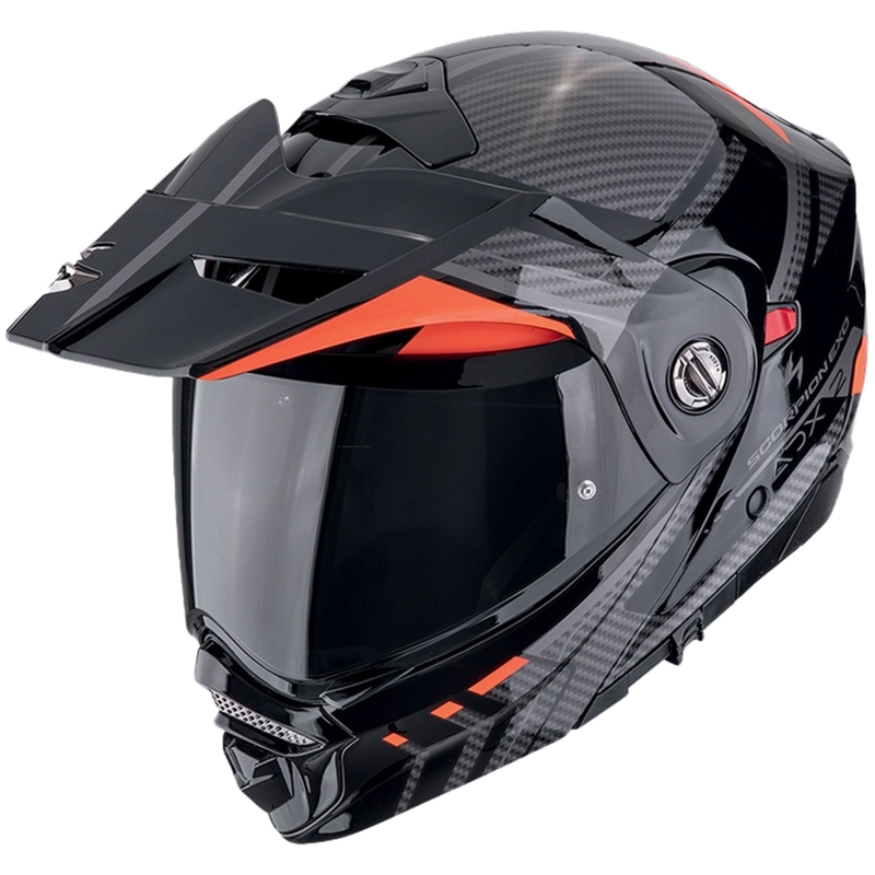 Casco da moto apribile Scorpion ADX-2 LEWIS nero-rosso