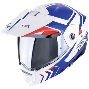 Casco moto ribaltabile Scorpion ADX-2 LEWIS bianco-blu-rosso