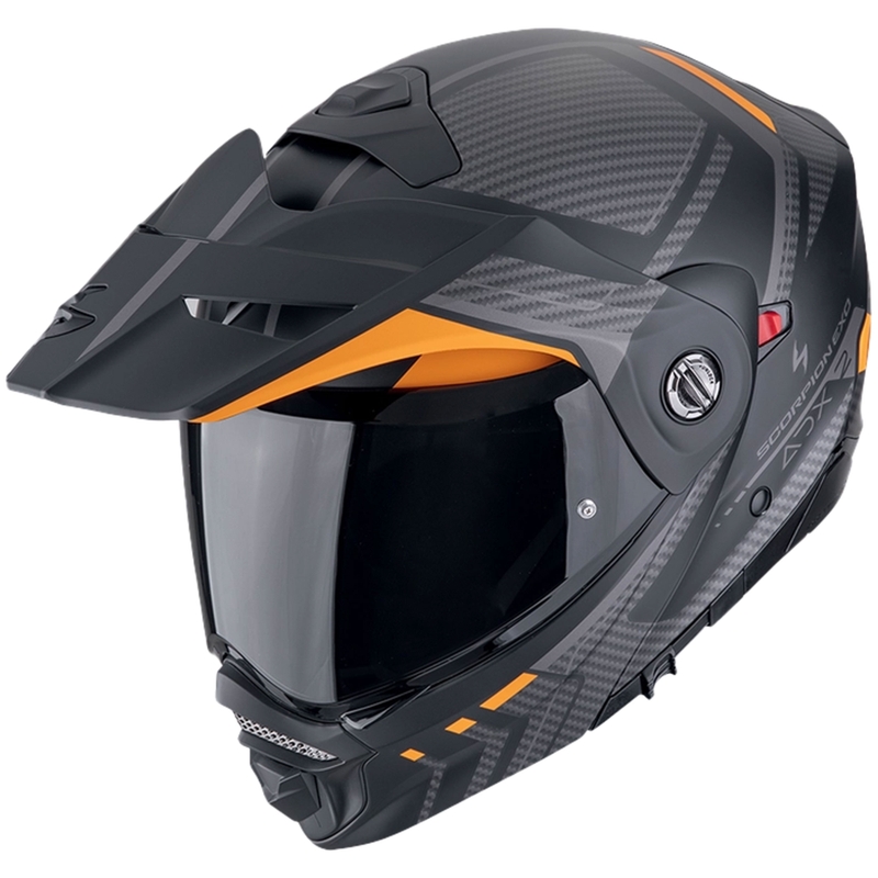 Casco moto ribaltabile Scorpion ADX-2 LEWIS nero-arancio opaco