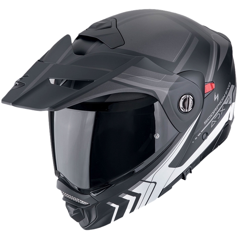 Casco moto ribaltabile Scorpion ADX-2 LEWIS nero-argento opaco