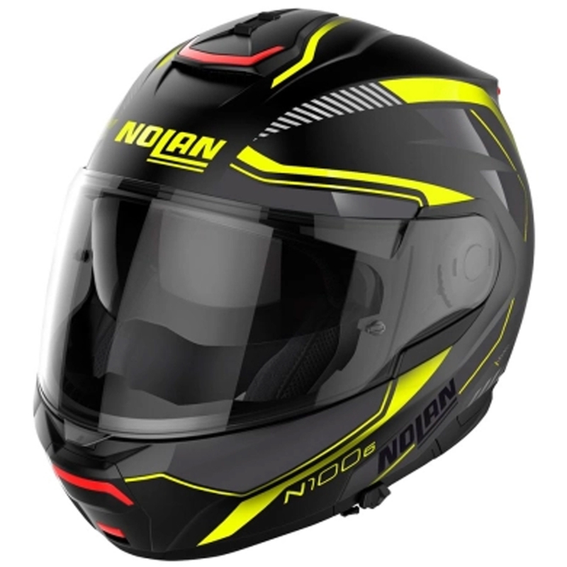 Nolan N100-6 Surveryor N-COM 22 nero-giallo casco moto flip-up