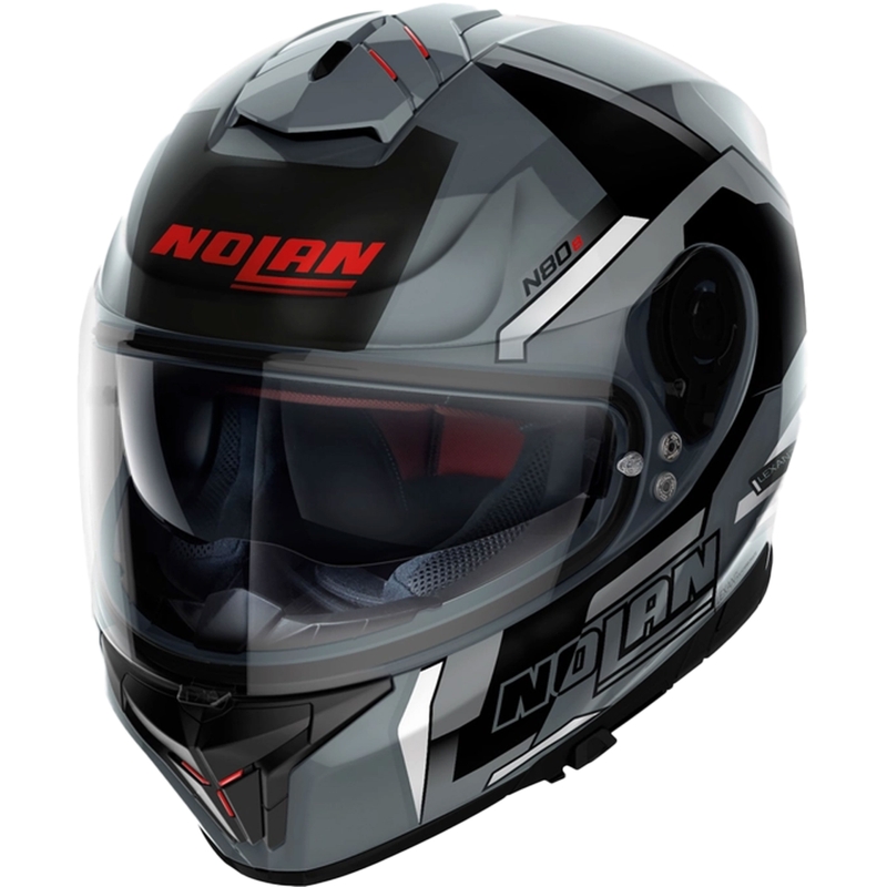 Casco integrale da moto Nolan N80-8 Wanted N-com nero-grigio lucido