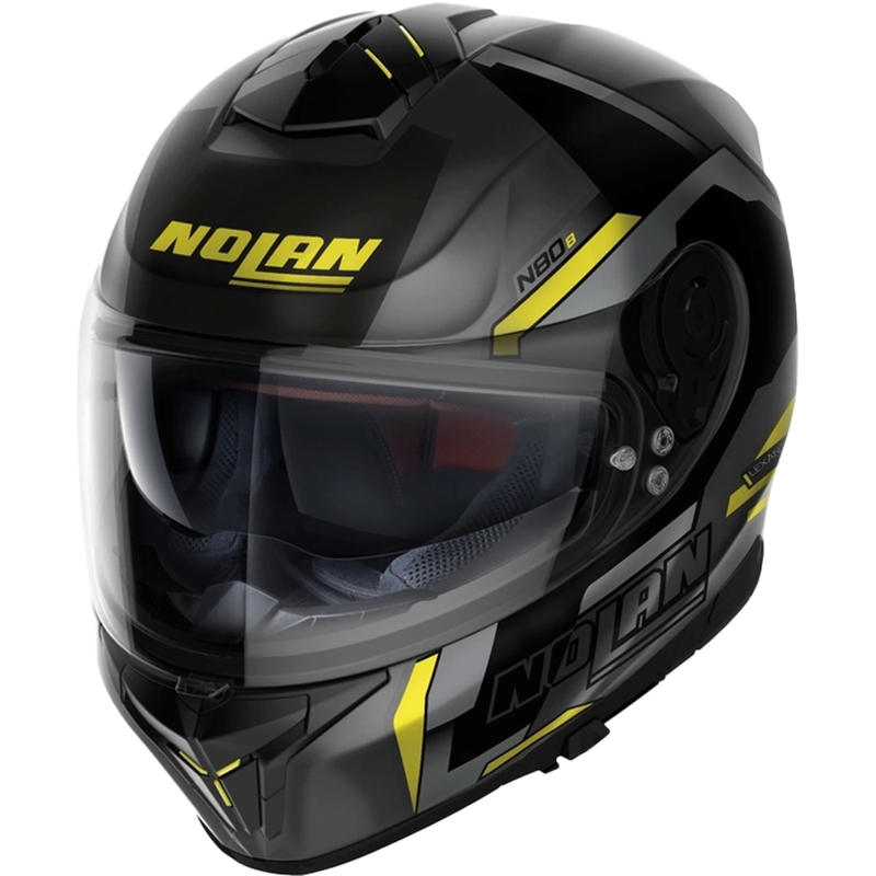 Casco moto integrale Nolan N80-8 Wanted N-com nero-giallo fluo