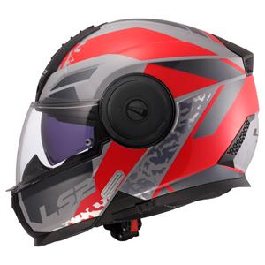 Casco moto modulare LS2 FF902 Scope II Oxyd grigio-rosso