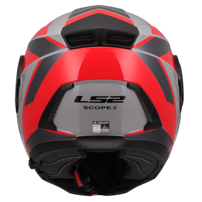 Casco moto modulare LS2 FF902 Scope II Oxyd grigio-rosso