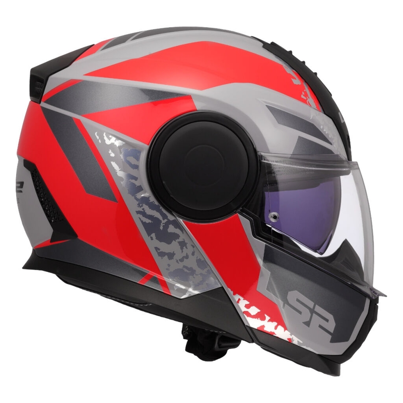 Casco moto modulare LS2 FF902 Scope II Oxyd grigio-rosso