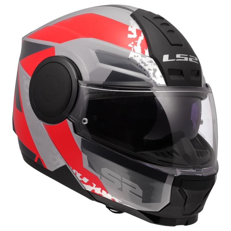 Casco moto modulare LS2 FF902 Scope II Oxyd grigio-rosso