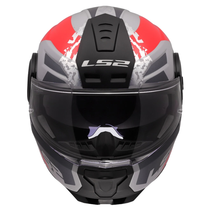 Casco moto modulare LS2 FF902 Scope II Oxyd grigio-rosso