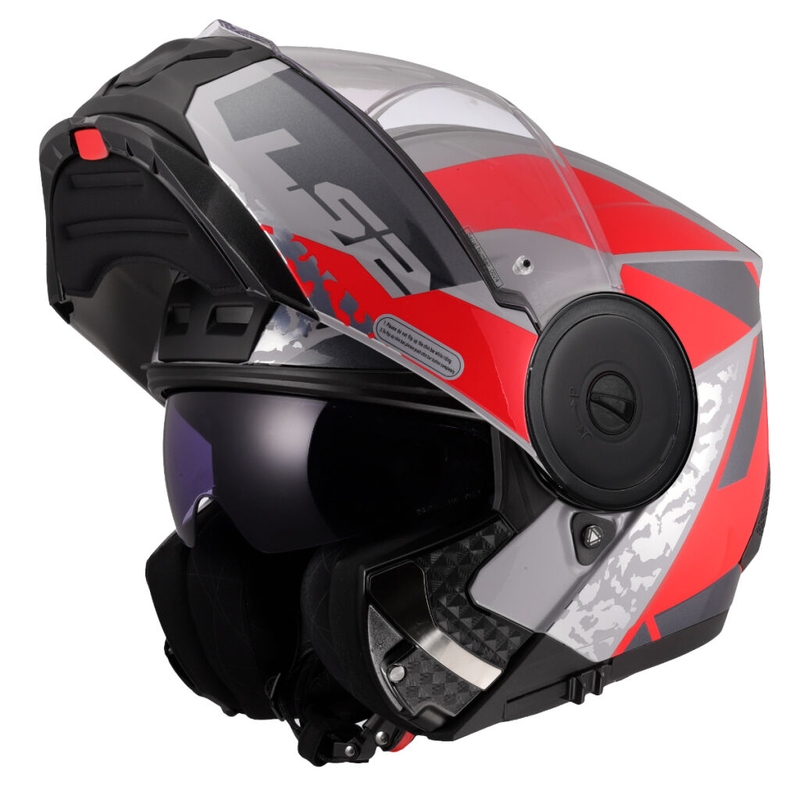 Casco moto modulare LS2 FF902 Scope II Oxyd grigio-rosso