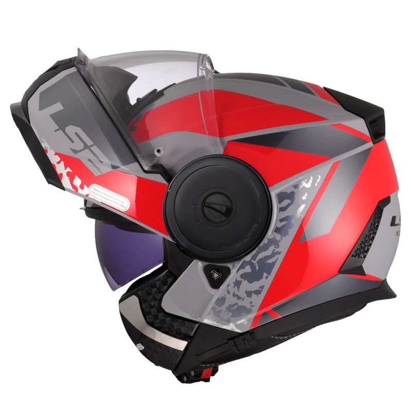 Casco moto modulare LS2 FF902 Scope II Oxyd grigio-rosso