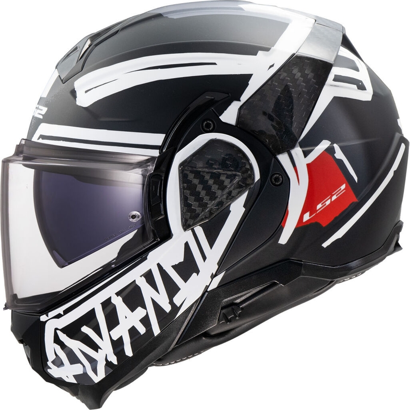 Casco moto modulare LS2 FF910 Advant II Tape nero