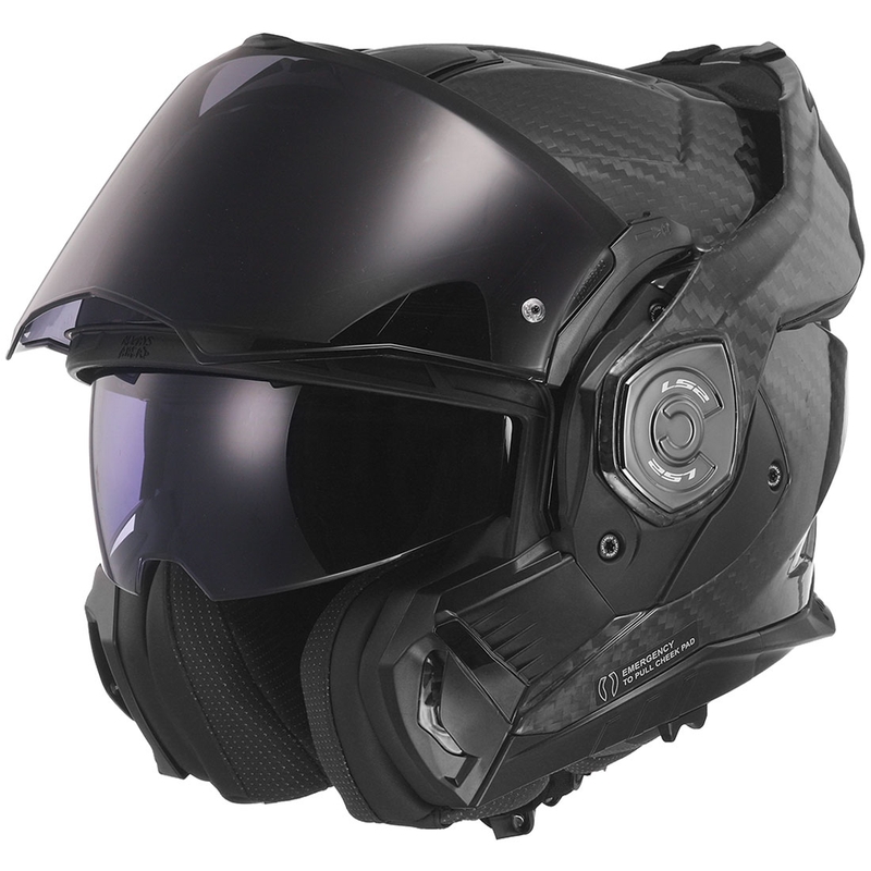 Casco moto modulare LS2 FF901 Advant X Solid Carbon nero