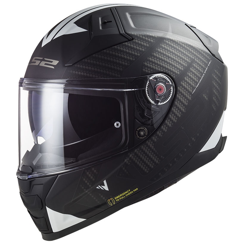 Casco integrale da moto LS2 FF811 Vector II Splitter bianco-nero