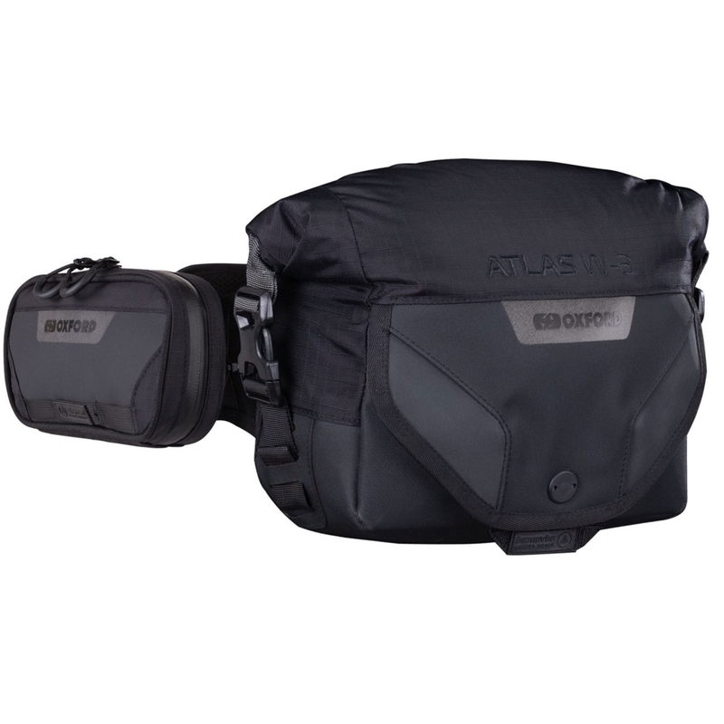 Marsupio Oxford Atlas W-3 con tasca aggiuntiva, nero, 3,8 l