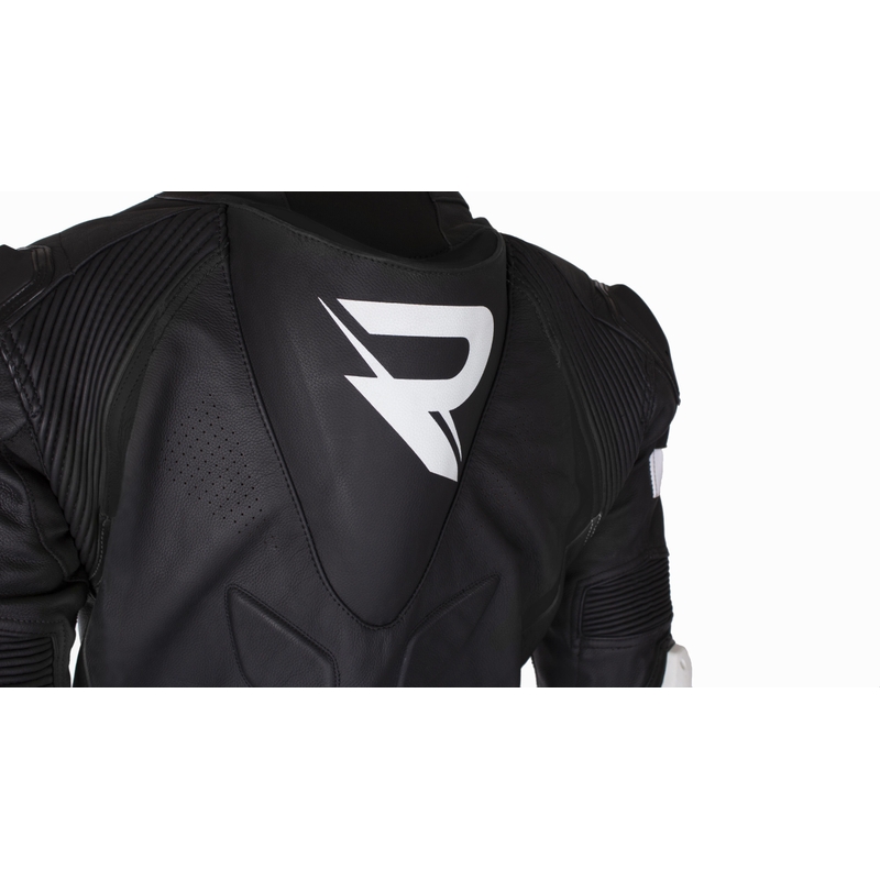 Tuta da moto in pelle Street Racer Fast Track 2.1 nera-bianca