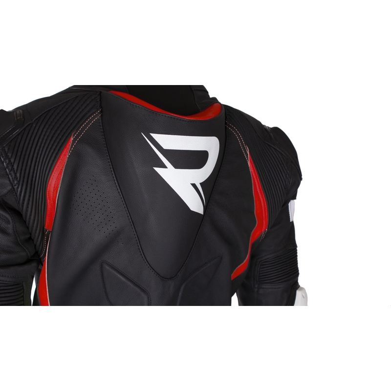Tuta da moto in pelle Street Racer Fast Track 2.1 nera-rossa