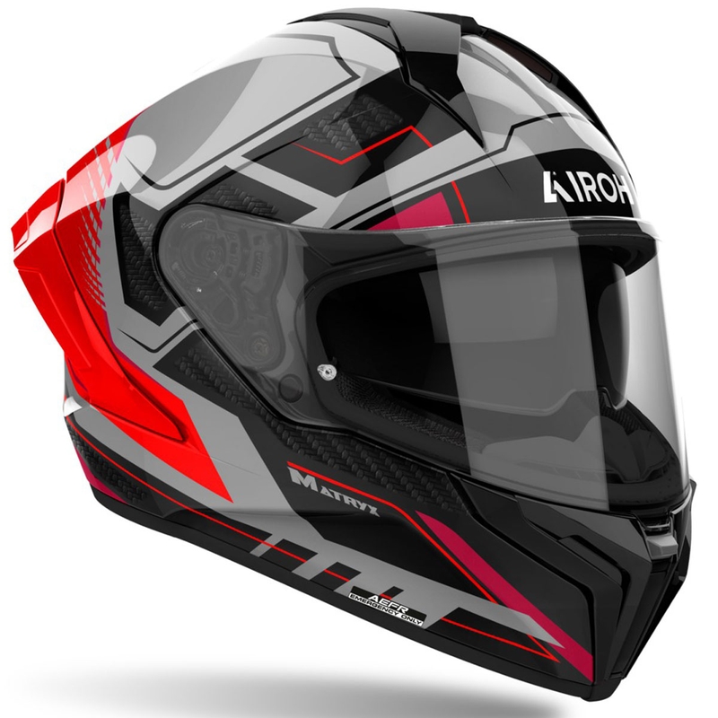 Casco integrale da moto Airoh MATRYX Rocket rosso lucido