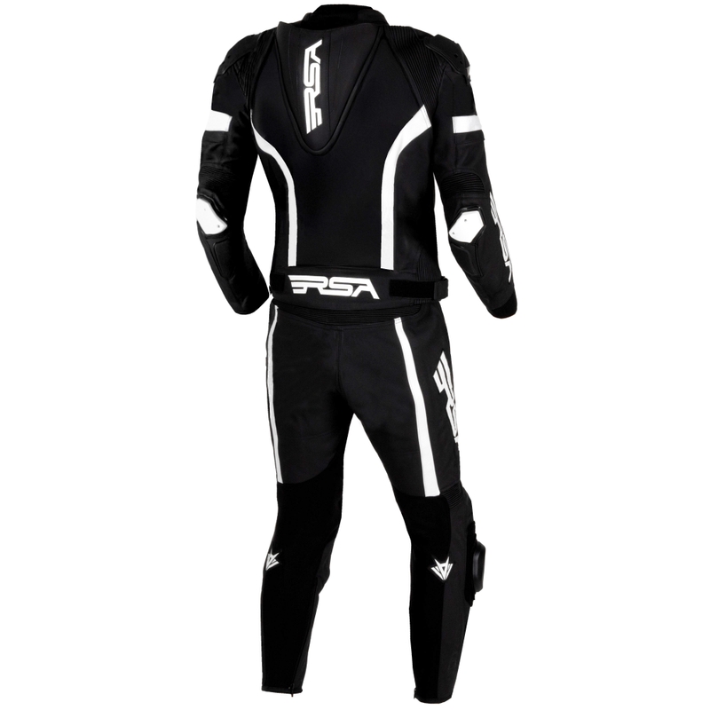 Tuta da moto in pelle bianca e nera RSA Imola 2.1