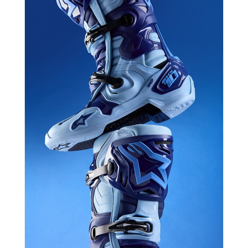 Stivali da moto Alpinestars Tech 10 Limited Edition Steelers Blu-Azzurro