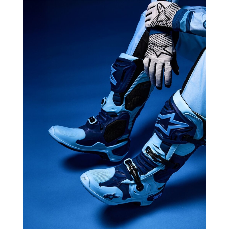 Stivali da moto Alpinestars Tech 10 Limited Edition Steelers Blu-Azzurro