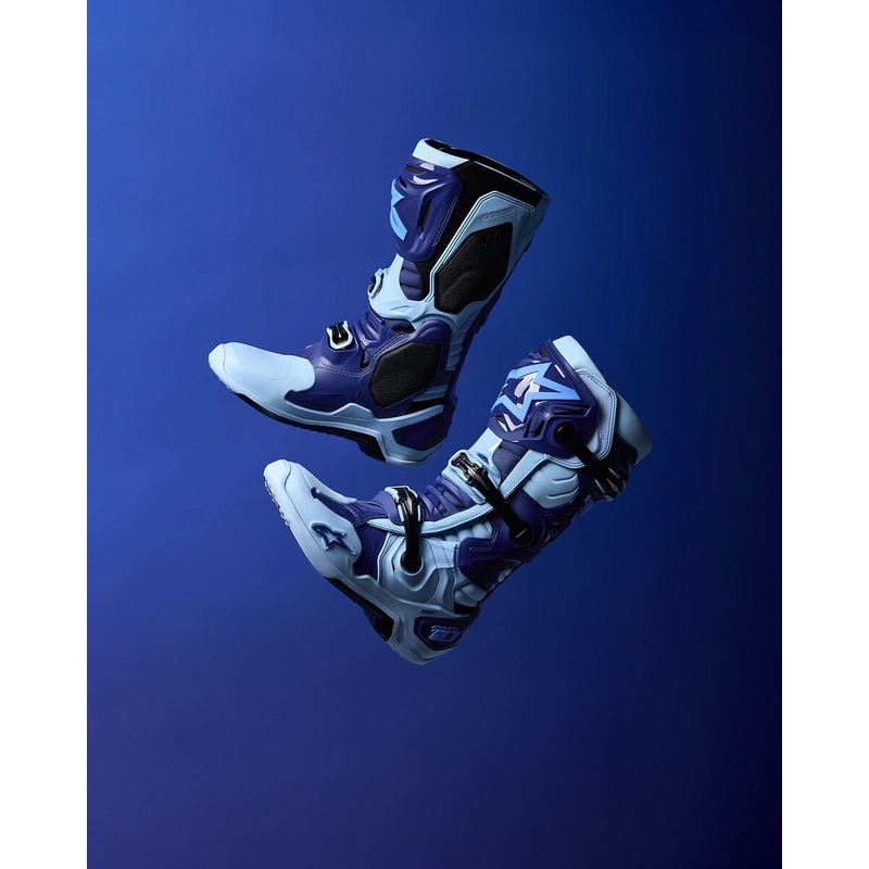 Stivali da moto Alpinestars Tech 10 Limited Edition Steelers Blu-Azzurro