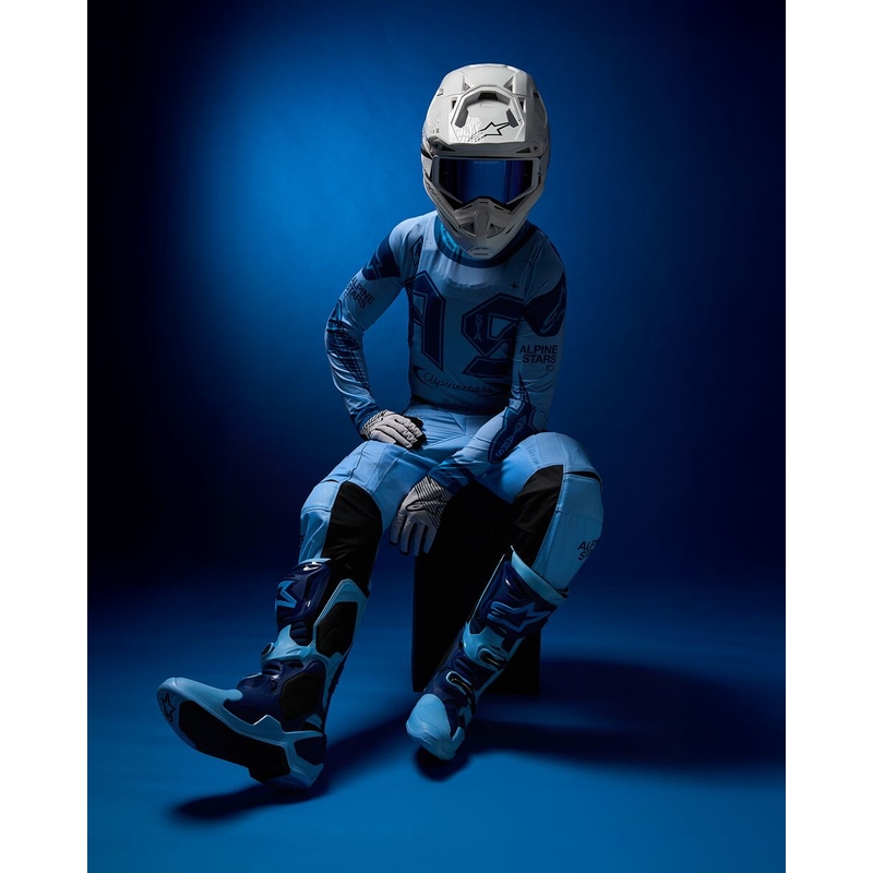 Stivali da moto Alpinestars Tech 10 Limited Edition Steelers Blu-Azzurro