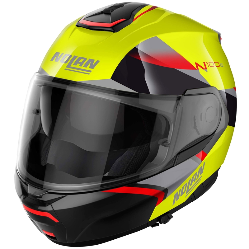 Casco moto apribile Nolan N100-6 Paloma N-COM 27 giallo fluo