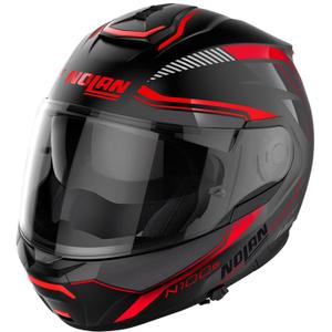 Casco moto modulare Nolan N100-6 Surveyor N-COM 21 nero-rosso