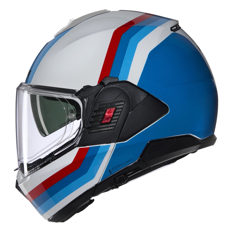 Casco apribile da moto Nolan N120-1 Lineo N-COM 347 bianco-blu-rosso